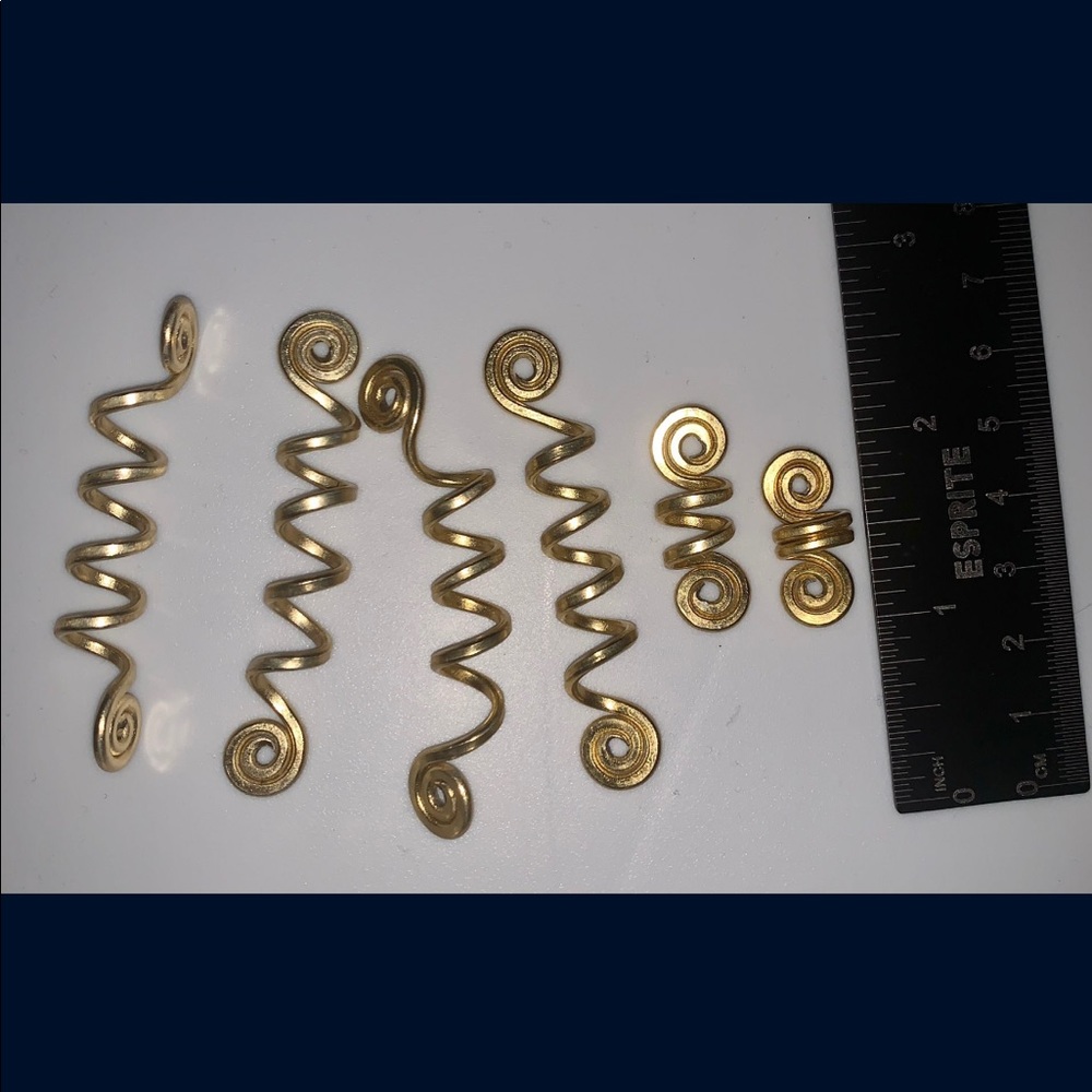 Handmade Gold Viking hair bead spiral coil